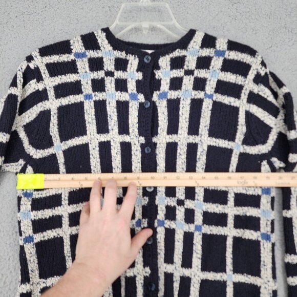 Talbots Women's Medium* Dark Blue Knit Cardigan Button Front Sweater - Picture 6 of 11